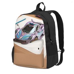 Backpack Speed Sports Car Colored Cartoon Pencil Art Outdoor Style Backpacks Teen Lightweight School Bags Elegant Rucksack