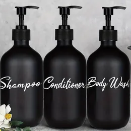 Liquid Soap Dispenser 3pcs Bathroom Shampoo Shower Gel Bottle Refillable Storage Container 500ml