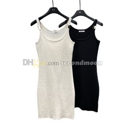 Women Party Fitted Dress Sexy Tight Bodycon Dresses U Neck Knits Dress Summer Sleeveless Dresses