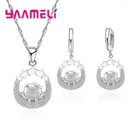 Necklace Earrings Set YAAMEL Cute Monkey Shape With Stars 925 Sterling Silver Women Girls Jewelry Birthday Gift High Quality