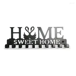 Hangers Metal Wall Hook Storage Rack Black Sweet Home Self-Adhesive Key Hanging Kitchen Towel Hanger Clothes Durable