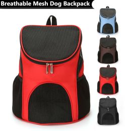 Carriers Breathable Mesh Cat Backpack Portable Foldable Bag Outdoor Travel Carry Puppy Kitten Large Capacity Double Shoulder Pet Carrier