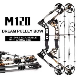 Bow Arrow JUNXING M120 Compound Bow 20-70 Lbs Bow Set Adjustable Draw Weight with Accessories for Outdoor Hunting Shooting Accessories yq240327