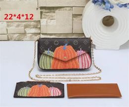 Women bag Pumpkin Chain Bags Yayoi Kusama Shoulder bag Wallet Messenger Leather Multi Felicie Pochette Handbags High Quality Flower Crossbody Bag Purse