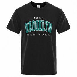 1898 Brooklyn New Your USA City Street Printed T-Shirts Men O-Neck Oversized Short Sleeve Summer Cott Tshirt Breathable Tees f7Tk#