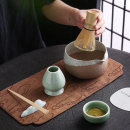 Teaware Sets Japanese Matcha Tea Set Bamboo Brush Ceramic Bowl Composition Chinese Traditional Handmade Tools Holiday Gifts