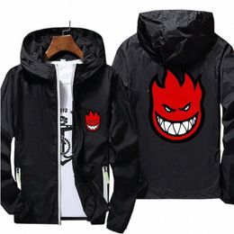 ripper Spitfire Zombie Wheels Bomber Men Jacket Plus Size Thin Windbreaker Skin Ultra Light Slim Fit Pilot Hooded Coat Cycling G7m2#