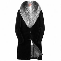 2023 Imitati mink fur coat Men's fluffy lg faux fox collar thick trend men Furry clothing korean fi winter hair jackets j3z5#