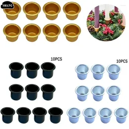 Candle Holders 10Pcs/Set Mini Round Cup Gold Silver DIY Candlestick Making Tray Holder Container Accessory Aluminium Home Party Decor