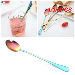 Coffee Scoops 1/3/5PCS Stainless Steel Latte Long Tea Spoon Soda Ice Cream Dessert Sundae Spoons