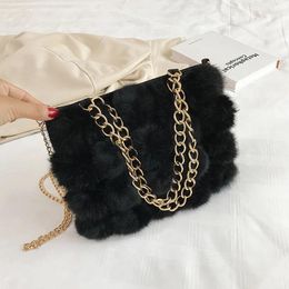 Bag Soft Faux Fur Small Crossbody Bags For Women 2024 Winter Trend Shoulder Handbags Women's Designer Trending Hand