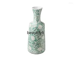 Vases Nordic Style Ceramic Vase Hand Painted Shell Flower Container Living Room Dining Table Decorative Ornaments Niche Art