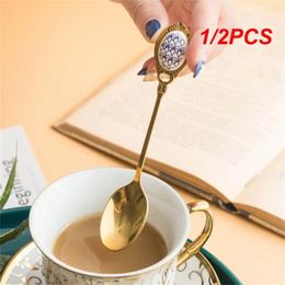 Spoons 1/2PCS Creative Spoon Light Luxury Style Durable And Warm Moist Colour Smooth Feel Non Fading Tableware Dessert