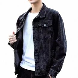 men Coat Retro Hop Style Denim Jacket with Multi Pockets Loose Fit for Men Casual Streetwear Coat in Plus Size Men Denim Jacket 41vc#