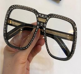 Luxury Designer 0427 Sunglasses For Women With diamond Stones Design 0427S Square frame glasses Top Quality eyewear UV400 Protect7130472