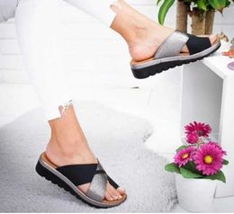Slippers Slippers Women Shoes Orthopaedic Bunion Corrector Comfy Platform Ladies Casual Big Toe Correction Sandal H240327
