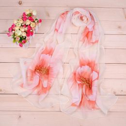 Scarves Chiffon Silk Scarf 2024 Female Summer Autumn All-match Long Design Air Conditioning Cape Shawl