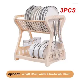 Kitchen Storage 3PCS Dish Drainer Double Layer Detachable High Capacity Multifunctional Rack Sink For Dining Room