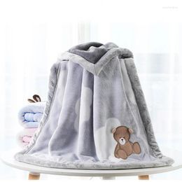 Blankets Flannel Baby Blanket Cute Cartoon Printed Born Receiving For Children Boy Girl Bedding Stuff