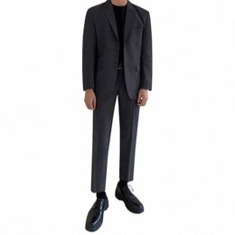 iefb Elegance Blazers Set Casual Suit Men's Autumn New Korean Style Loose Fitting Formal Suit Coat Busin Straight Pant 9C1649 79LG#