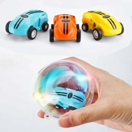 Mini RC Car High Speed Fast 360 Degree Rotation Luminous Stunt Turn Trick Drift Small with Light USB Charging Children Gift 240327