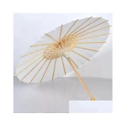 Umbrellas Fast Delivery 50Pcs Bridal Wedding Parasols White Paper Beauty Items Chinese Mini Craft Umbrella Diameter 60Cm Drop Home Gar Dhzqn