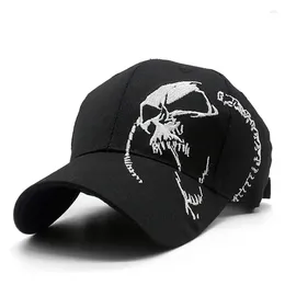 Ball Caps Embroidered Skull Cap For Men Cotton Sports Baseball Fashion Black Pattern Women Snapback Army Male Hip Hop Bone
