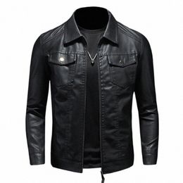 black PU Jackets Men Spring Autumn Leather Jacket Coat Male Fi Casual Motor Biker PU Leather Coat Big Size 5XL L2dM#