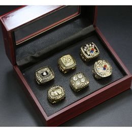 Pittsburgh Steelman 6 anni Gold Super Bowl Champion Ring Set di anelli con pellicola in acciaio