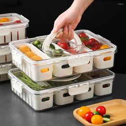 Storage Bottles Snap-on Lid Snack Box Capacity Divided Serving Tray With Handle Design Food Grade Bpa Free Portable Fridge For