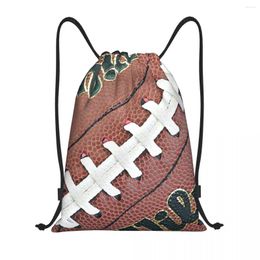 Shopping Bags Footall Cartoon Pattern Drawstring Backpack Sports Gym Bag For Women Men Soccer Ball Training Sackpack