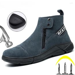 Fitness Shoes Work Safety Boots Men Steel Toe Indestructible Puncture-Proof Sneakers