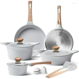 Cookware Sets YIIFEEO Pans And Pots Set Nonstick Granite Non Stick Induction W/Frying Saucepan Saucepot