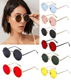 Sunglasses Vintage Round For Men Women Steampunk Metal Frame Colourful Lens Circle Glasses UV Protection Eyewear9383074