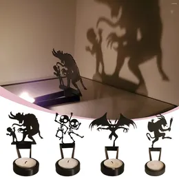 Candle Holders Funny Shadow Stand Candlestick Table Decoration Projection Black Silhouette Tabletop Ornament Decor With Candles