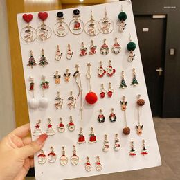 Stud Earrings 1Pairs Christmas Crystal Snowman Jewelry Tree Earring For Women Creative Party Accessories Girl Gifts
