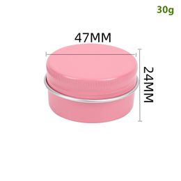 30ml Pink Screw Top Round Aluminium Tin Jar with Screw Lid, Lip Balm Tin Containers Empty Travel Cosmetic Sample Tin Cans DIY Container