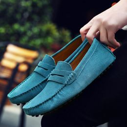Men Casual Shoes Espadrilles Triple Black White Brown Wine Red Navy Khaki Mens Suede Leather Sneakers Slip On Boat Shoe Outdoor Flat Driving Jogging Walking 38-52 A067