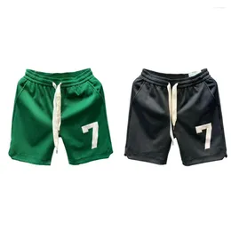 Men's Shorts Drawstring Waist Gym With Elastic Number Print Design Soft Pockets Breathable For Active