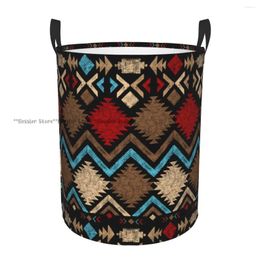 Laundry Bags Waterproof Storage Bag Abstract Shapes Latin American Inspired Household Dirty Basket Folding Bucket Clothes Organiser