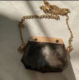 2024 kids mini coin purse fashion girls leather print chain handbag cute baby crossbody shoulder bags