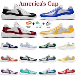 10A designer Americas Cup Mens Casual Shoes Runner Women Sports Shoes Low Top Sneakers Shoes Men Rubber Sole Fabric Patent Leather Wholesale Discount Trainer 38-46