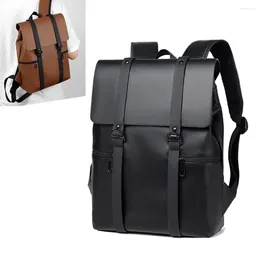 Backpack Men Rucksack Daypack Satchel Student Bag PU Leather Laptop Camputer Travel Business Male School Book Bags Knapsack