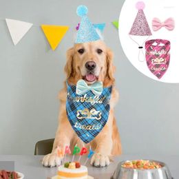 Dog Apparel Happy Birthday Bandana Cute Party Decoration With Bow Tie Clothing Dogs Costumes For Weddings Parties Or