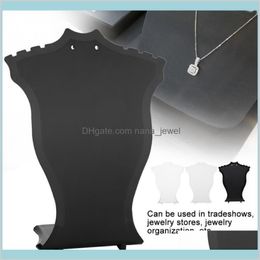 Packaging Jewelry Pendant Necklace Chain Holder Earring Bust Display Stand Showcase Rack Black White Transparent Drop Delivery 202225Y