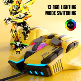 Mice G6 USB Game Mouse with Six Speed Adjustable DPI 13 Colour LED Backlight 100IPS 10 Key Macro Programmable for PC Laptops