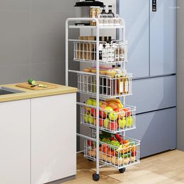 Kitchen Storage AOLIVIYA Drawer-type Shelf Floor-to-ceiling Multi-functional Sandwiched Vegetable And Fruit Bathroom Organiser