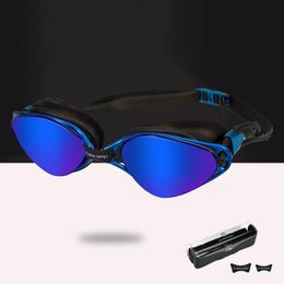 QUESHARK Women Men Adults HD Anti-Fog UV Protection Swimming Goggles Water Sport Diving Swim Glasses With Portable Box Set 240322