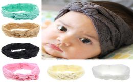 Fashion Baby Lace Headbands Girls Braided Hairbands Childrens Cross Knot Hair Accessories Head Wrap Lovely Infant Elastic Headband8998373
