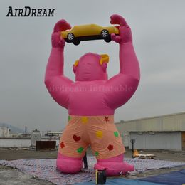 Price 8mH 26.2ft high Inflatable Gorilla Custom Huge pink Gorillas kingkong Balloon For car Advertising001